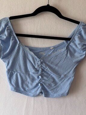 PacSun Baby Blue Crop Tank – Size XS – Y2K